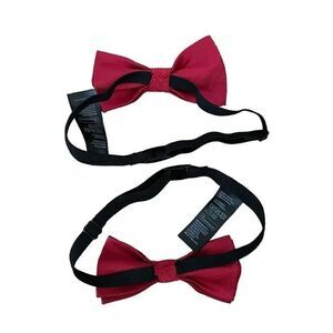H&M Ruby Red Bow Tie Special Occasion Holidays Bundle Sz 6X & 10
